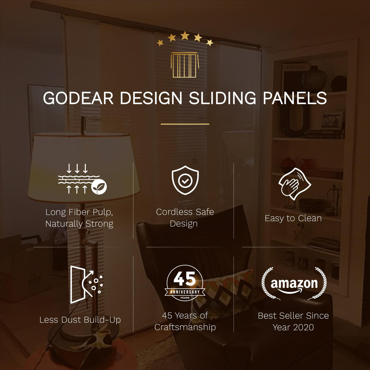 GoDear Design Jute Panel Blinds 45.8"-86" x 96", Yoga