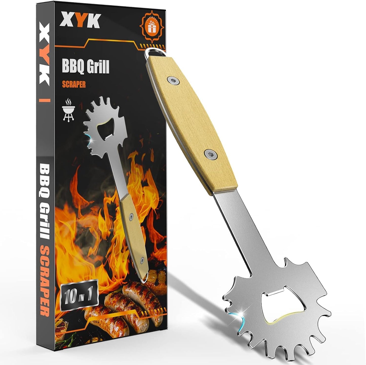 BBQ Grill Scraper, Stocking Stuffers for Men, Bristlefree Safe BBQ Scraper Fits Any Grilling Grate or Smoker Cleaning Tool and Kitchen Gadgets,Ideal Gifts for Christmas Men Dad Husband Fathers Day…