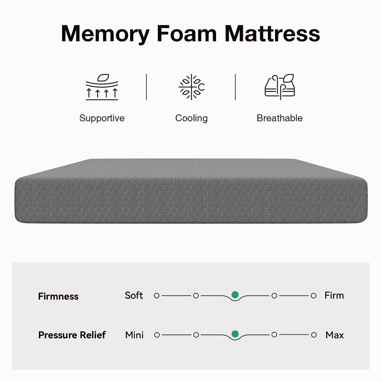 Novilla Twin XL Mattress, 5 Inch Twin XL Size Mattresses with Gel-Infused Memory Foam & Pressure-Relieving Foam for Cool Touch & Spinal Alignment Mattress in a Box CertiPUR-US Certified