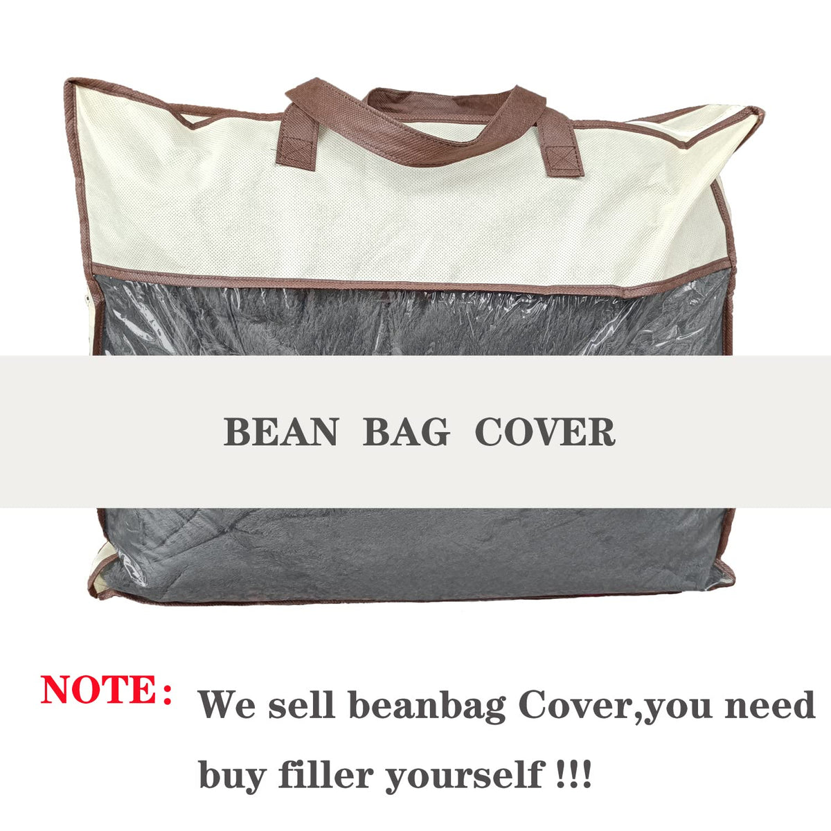 Halatua Soft Bean Bag Sofa Cover(NO Filler) Super Large Lazy Sofa Cover for Family (Dark Gray, 6FT(D153*H65cm) ONLY Cover)