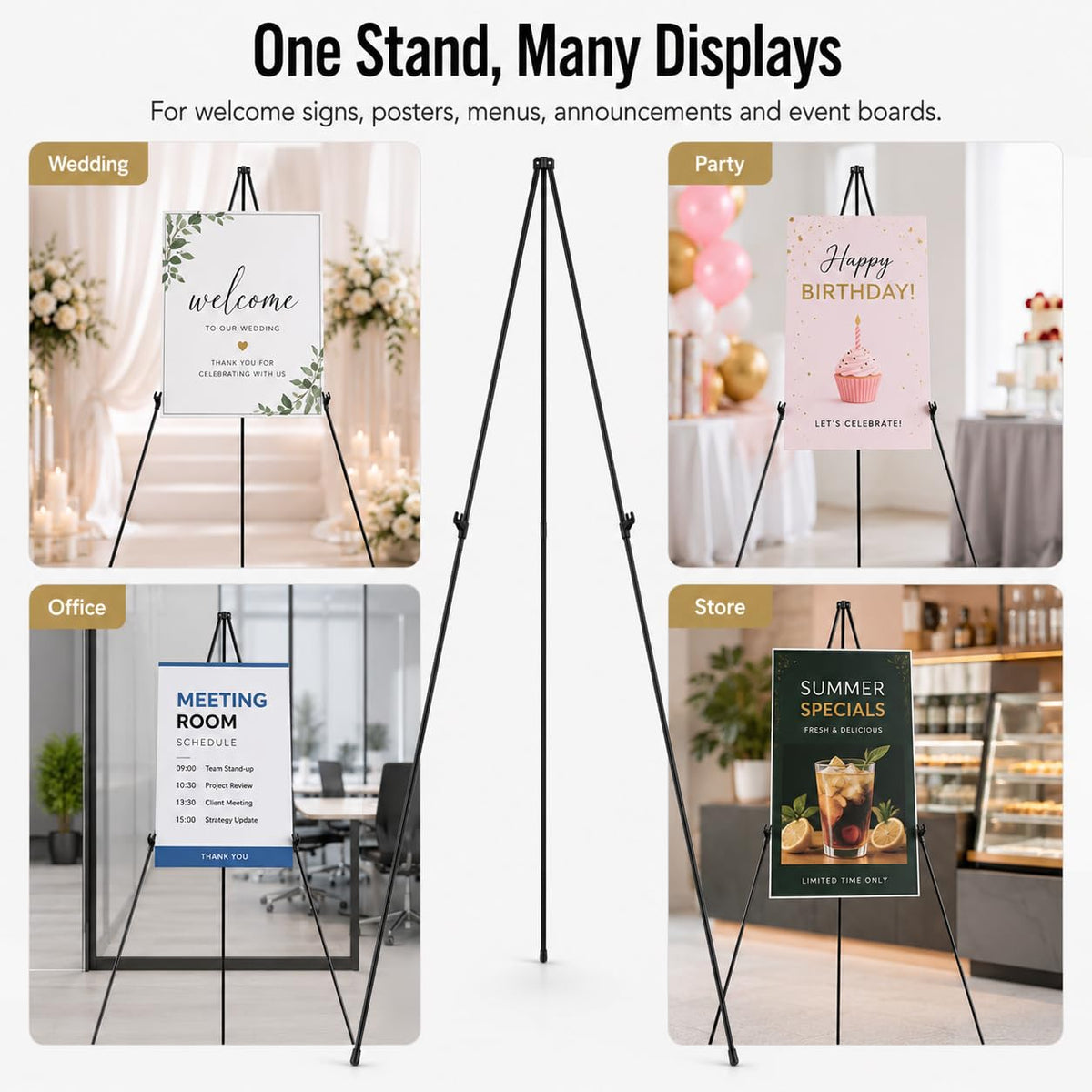 RRFTOK 63 Inch Easel Stand for Sign, Poster Stand and Wedding Sign