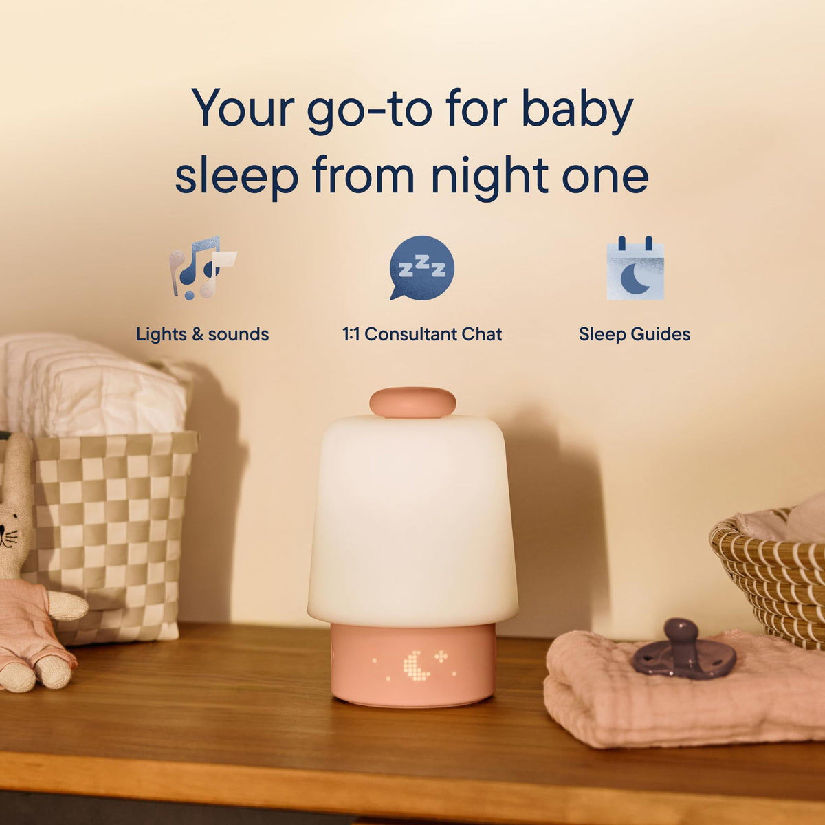 Hatch Baby Sound Machine & Night Light Routine Builder (Peach)