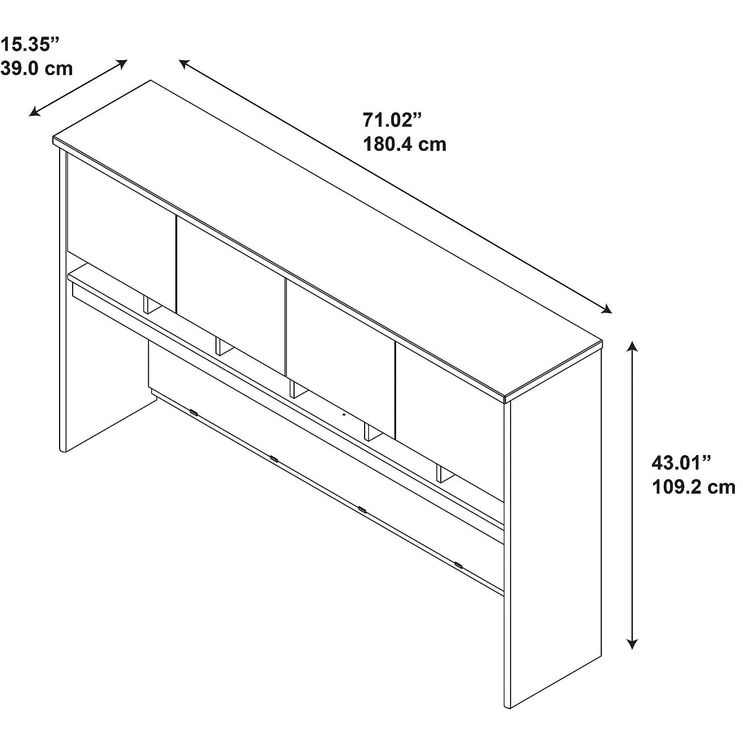 Bush Business Furniture Series C 72W 4 Door Hutch in Hansen Cherry
