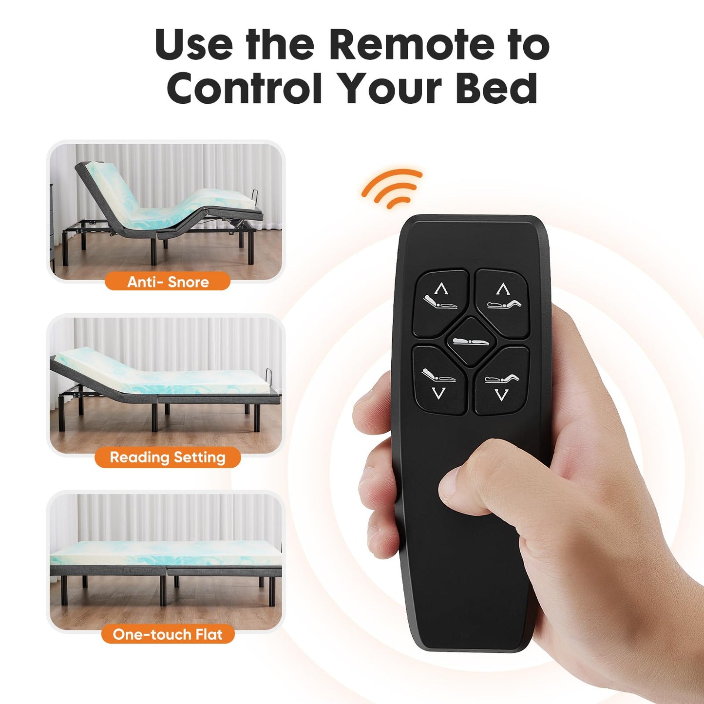 Sweetcrispy Full Adjustable Bed Frame, Electric Base, USB, Zero Gravity