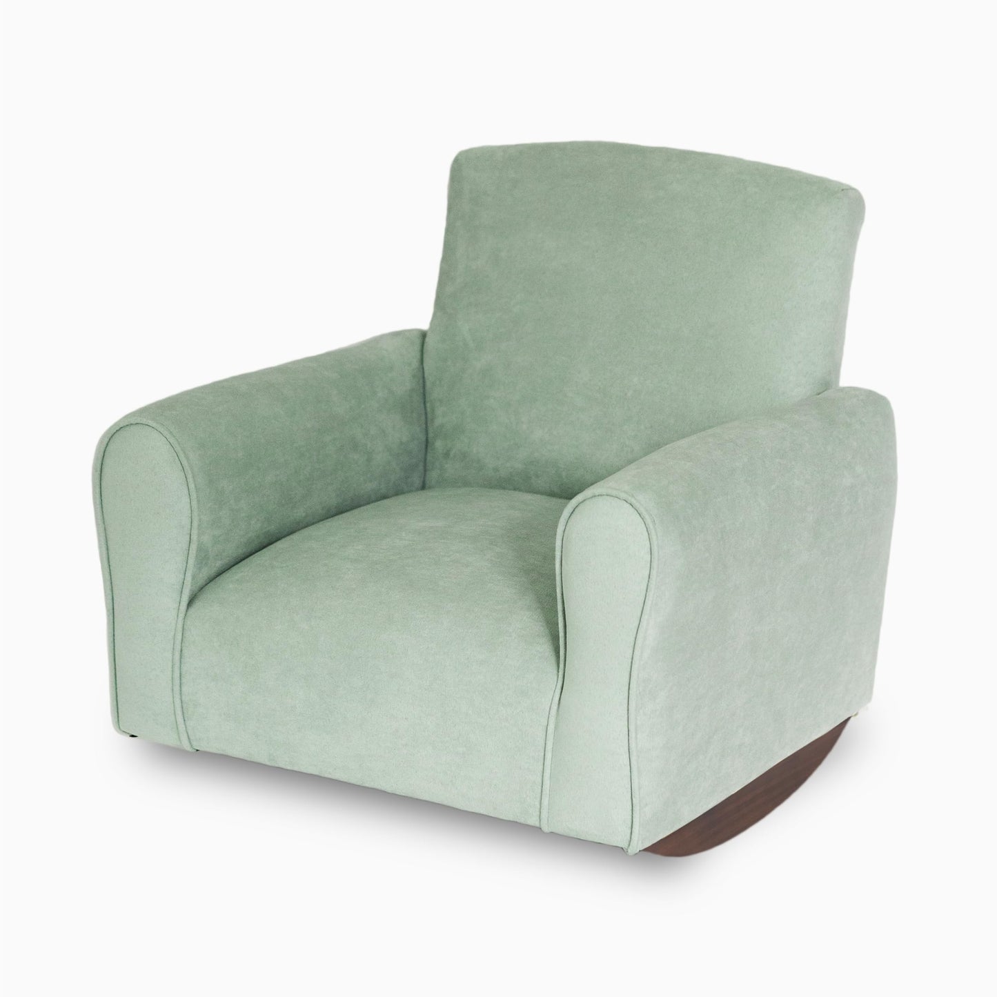 Toddler Personalized Armchair, Kids Upholstered Rocking Chair with Personalization, Toddler Chair with Personalized Name, Comfy Child Armchair, (Seafoam Green Suede, Rockers)
