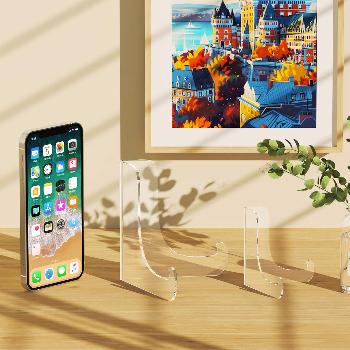 5 Pack Acrylic Display Stand, Plate Stand for Display, Easel Stand