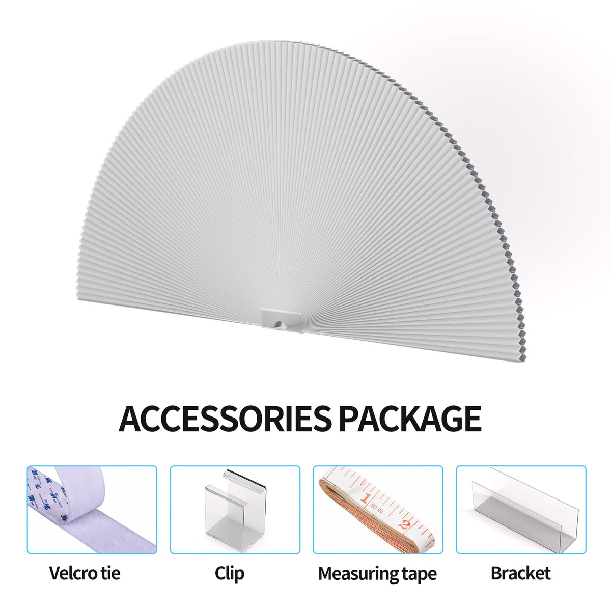 Myshade Arch Window Shades Half Circle Blackout Cellular Shades Cordless No Drill Blinds for Windows Half Moon Honeycomb Fabric No Tools Room Darkening Shades Easy Install (1PCS White 72" W X 36" H)