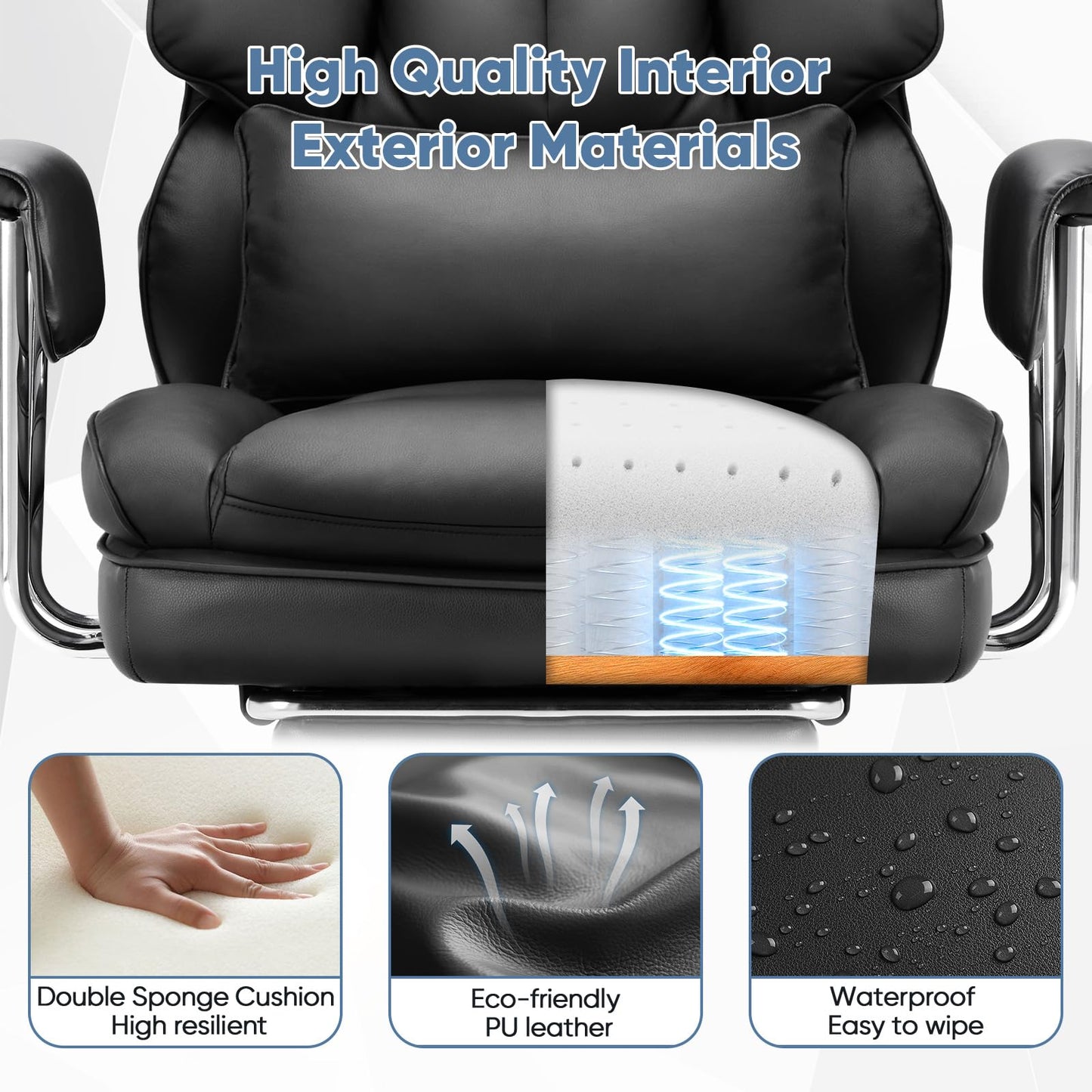 DUMOS Ergonomic Home Office Desk Chair, Executive Chair, PU Leather