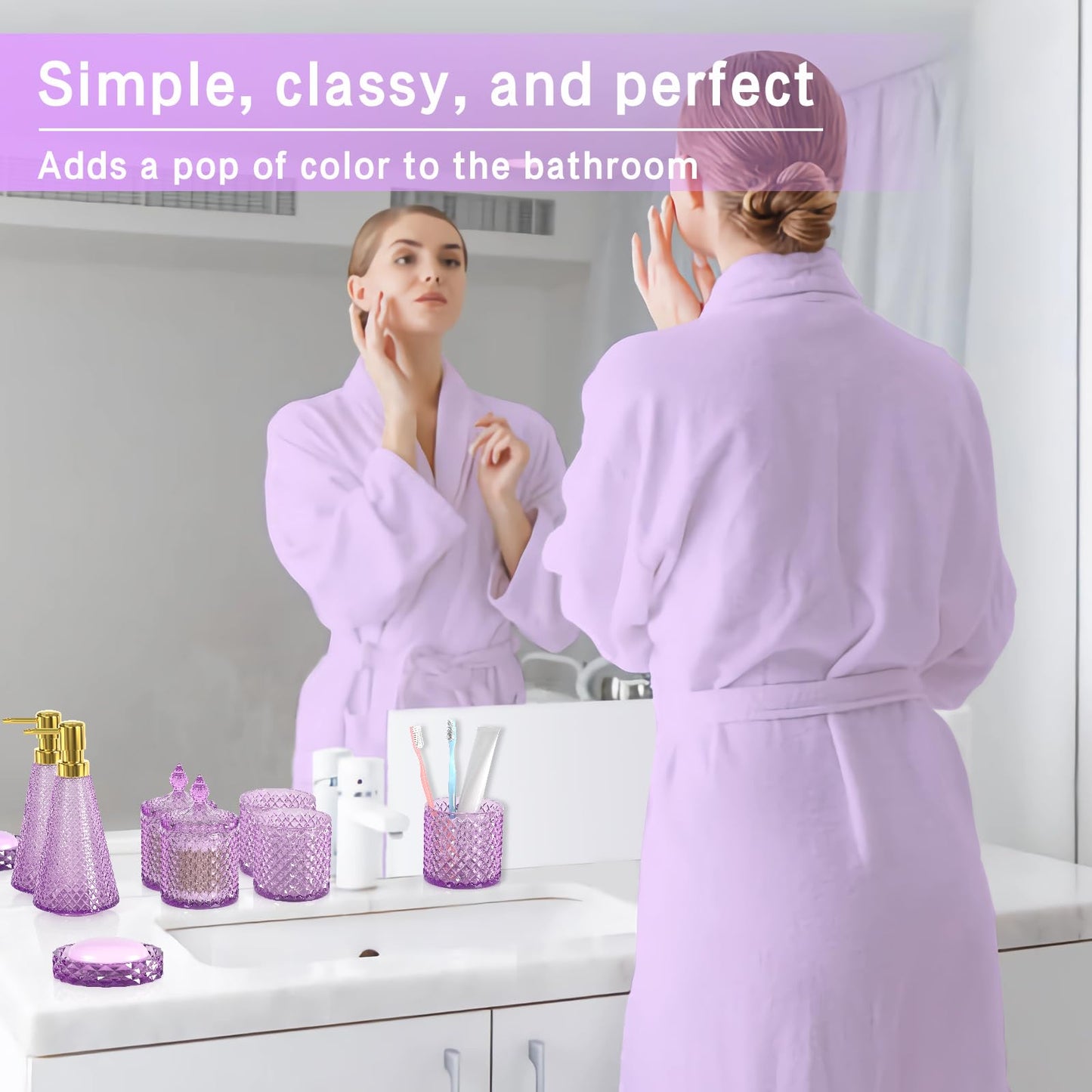 Modern Premium Blue and Purple Bathroom Accessory Set