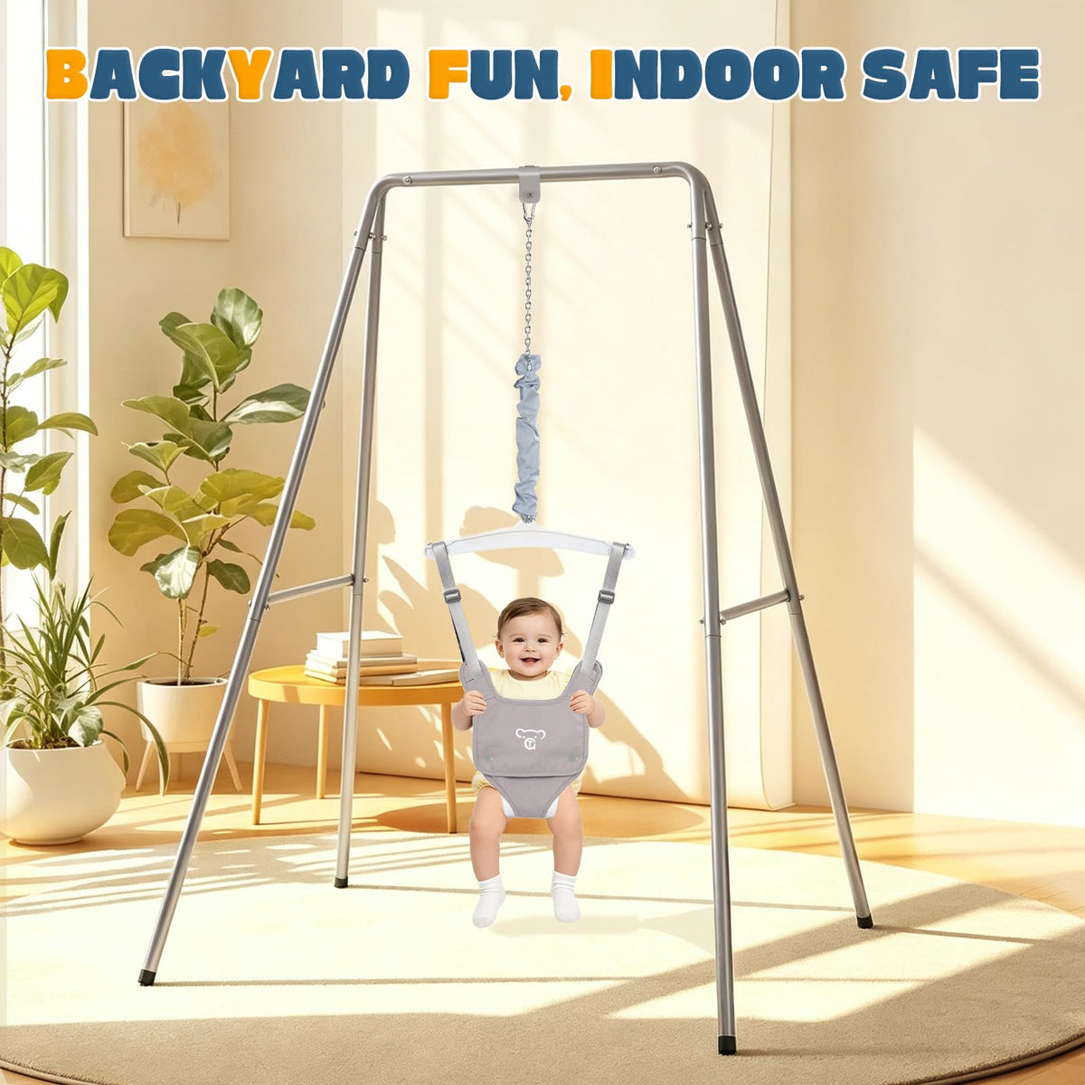 Baby Jumper with Stand, Baby Jumpers and Bouncers, Baby Exerciser Suitable for 6-24 Months