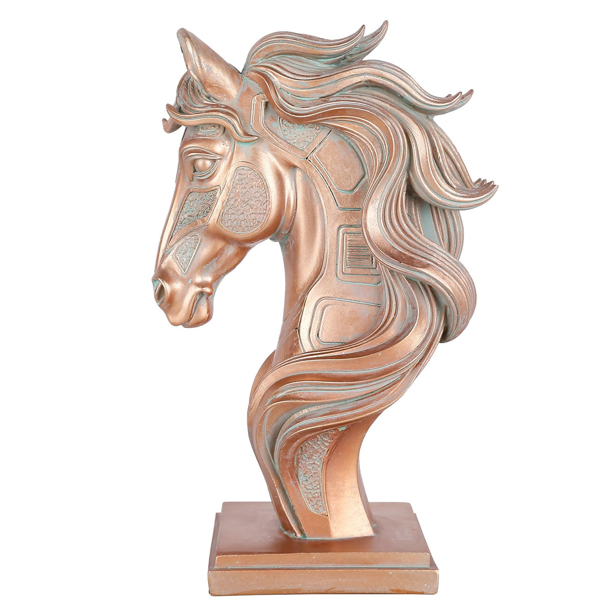 MONAMOSS Horse Head Statue, Animal Equine Bust Sculpture for Home Decor