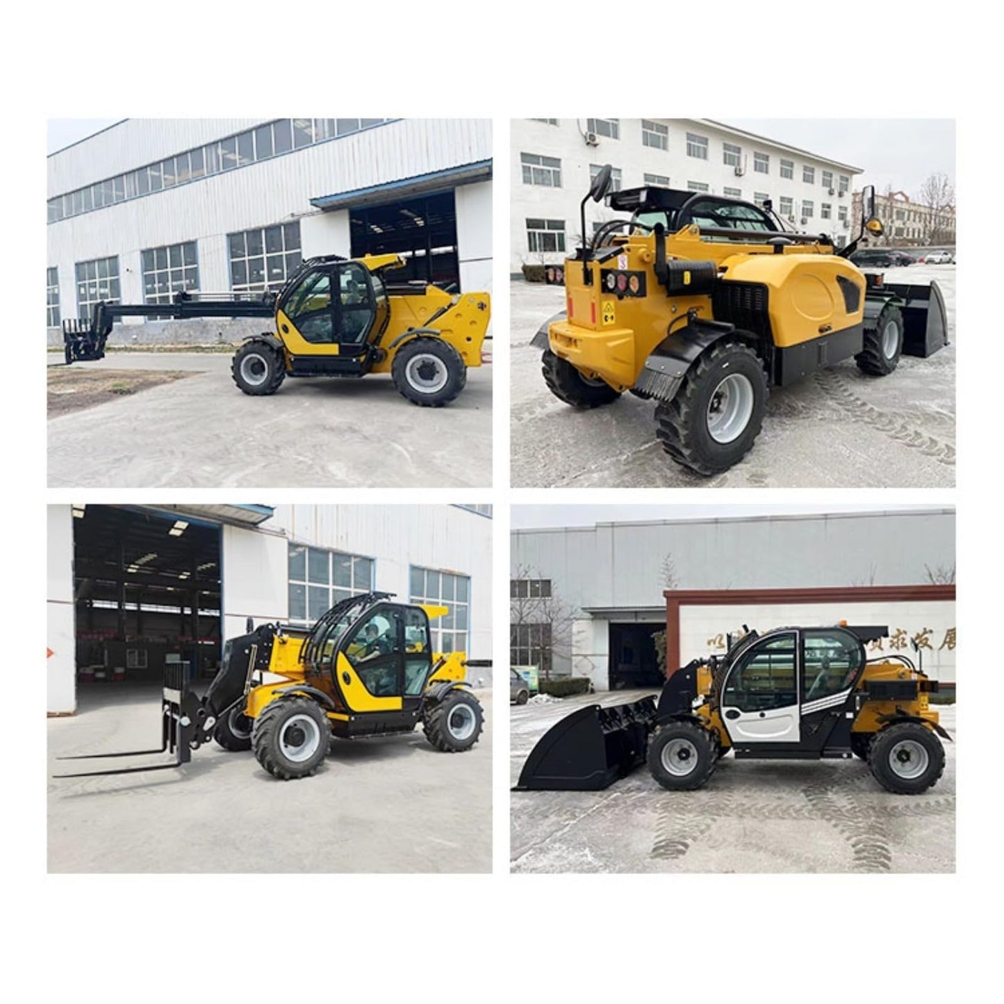 3 Ton Telescopic Handler Forklift 17m – Rough Terrain Telehandler with Bucket & Forks, Boom Lift Loader 4x4 Telescopic Forklift for Construction & Agriculture