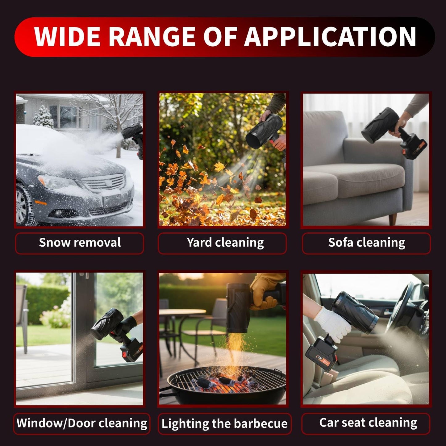 Cordless Leaf Blower, Lightweight Handheld Electric Dust Cleaner Blower with Adjustable Speed, Battery Powered Leaf Blowers for Lawn Care, Patio Cleaning & Blowing Drying with 1 Pack Battery Powered