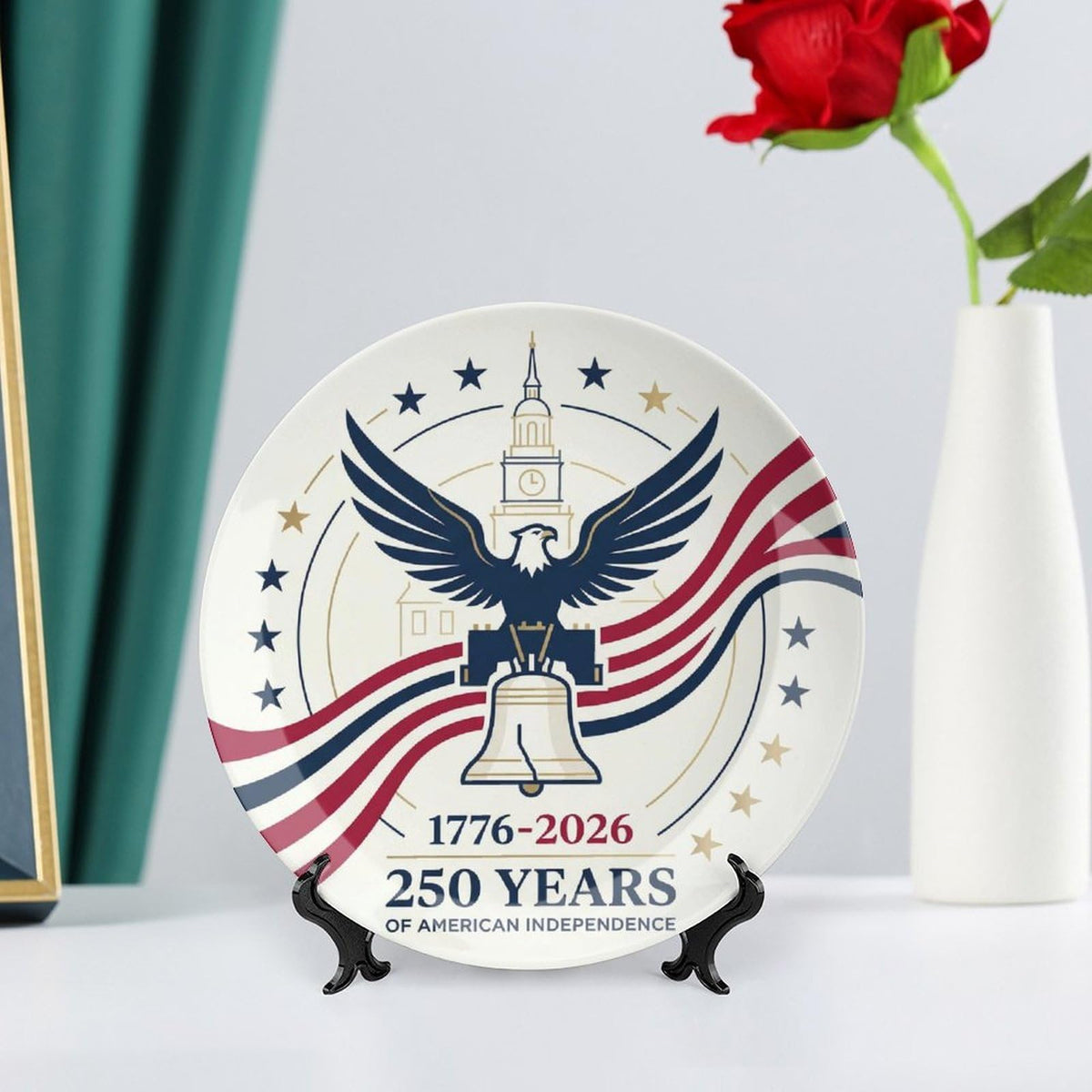 Nichcepts 250th Anniversary Decorative Plates 8 Inch Eagle Liberty Bell