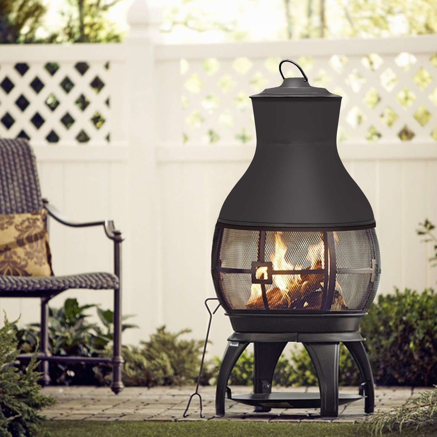 BALI OUTDOORS Fire Pit Wood Burning Chiminea Outside
