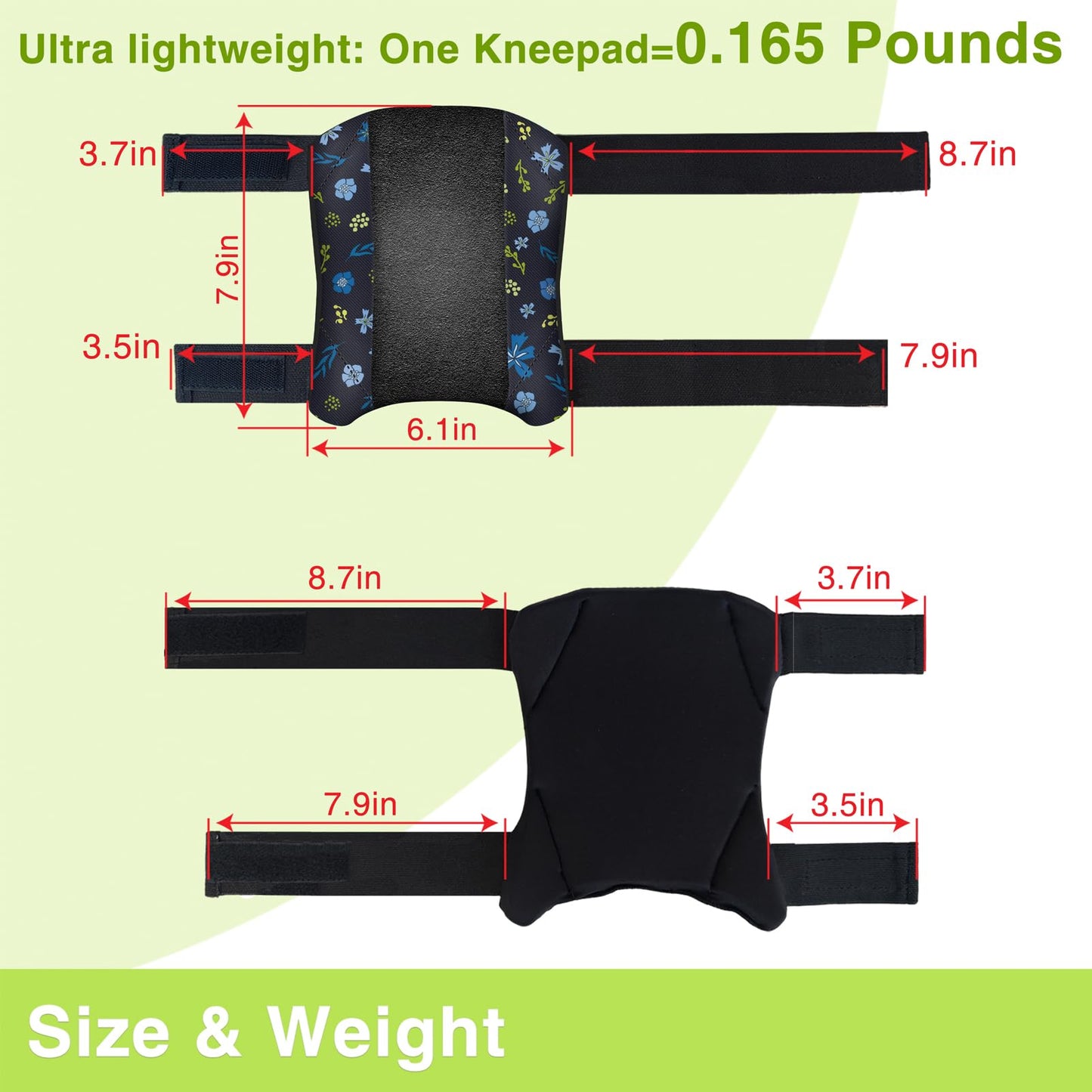 Garden Knee Pads for Women, Lightweight Waterproof KneePads for Gardening, Anti Slip Leather Foam Padding Kneeling Pads for Flooring and Carpet Cleaning, House work, Gardening Maintain, Knee Protector, Blue Flower