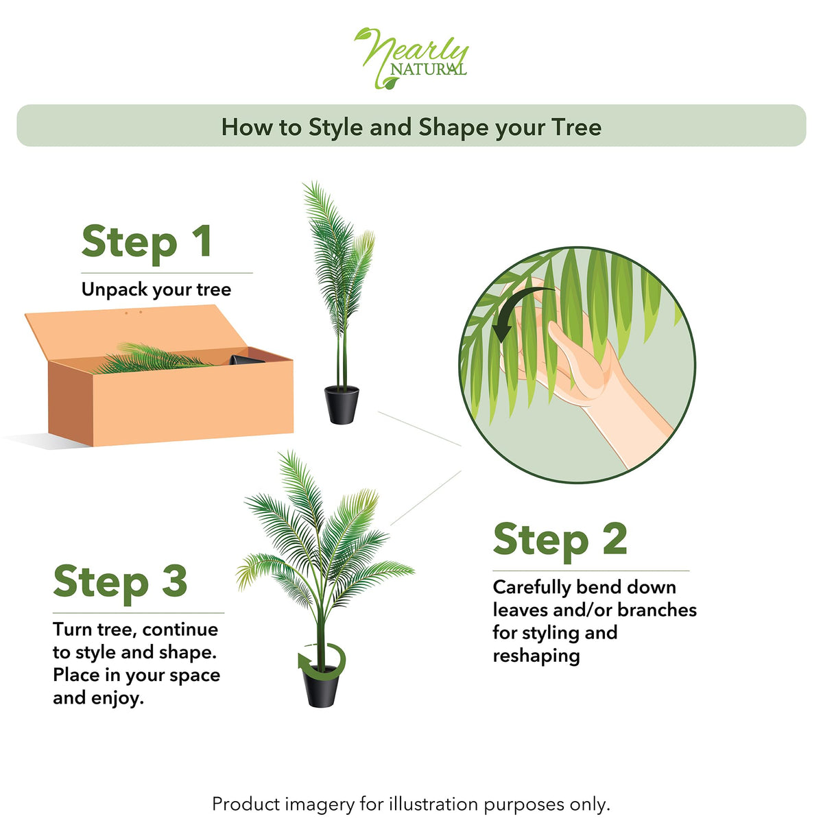 Nearly Natural 4 ft Artificial Golden Cane Palm Tree with Nursery Pot