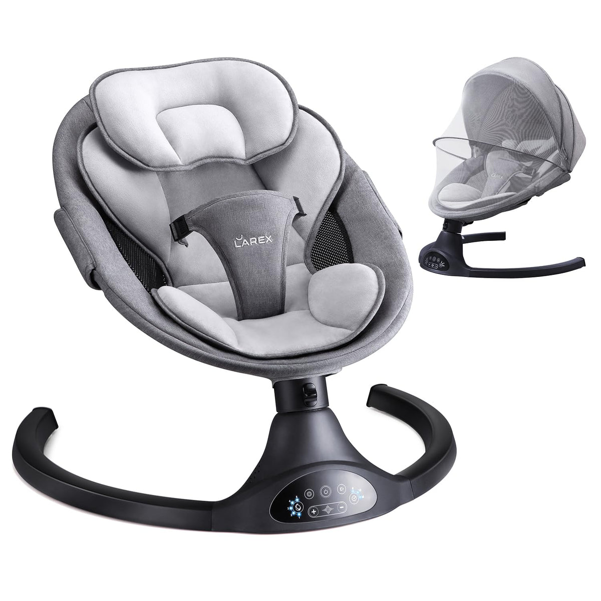 LAREX Baby Swing for Infants to Toddler with Remote Control & Bluetooth