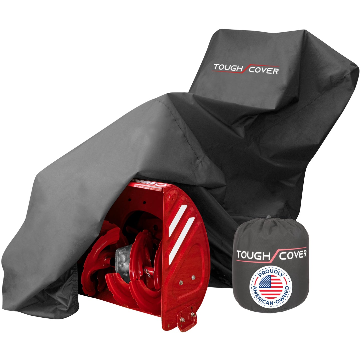 Tough Cover 600D Snow Blower Cover - Standard, Xtreme Black, Heavy Duty Waterproof Protection for Gas Snow Blowers, Oversized Dust Cover & UV Protection, Universal Fit for Plow Machine & Lawn Mower