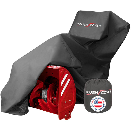 Tough Cover 600D Snow Blower Cover - Standard, Xtreme Black, Heavy Duty Waterproof Protection for Gas Snow Blowers, Oversized Dust Cover & UV Protection, Universal Fit for Plow Machine & Lawn Mower