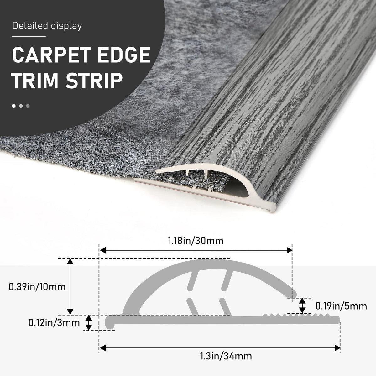 Flexible Carpet Edge Trim, Self-Adhesive Binding Rug Edge Protector 20Ft