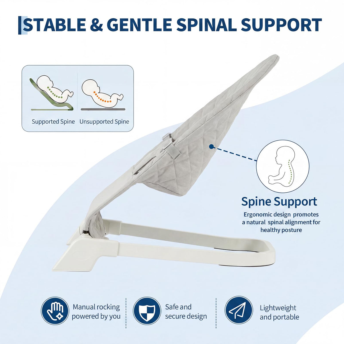 Aptliton Portable Baby Bouncer Seat for Infants 0-12 Months