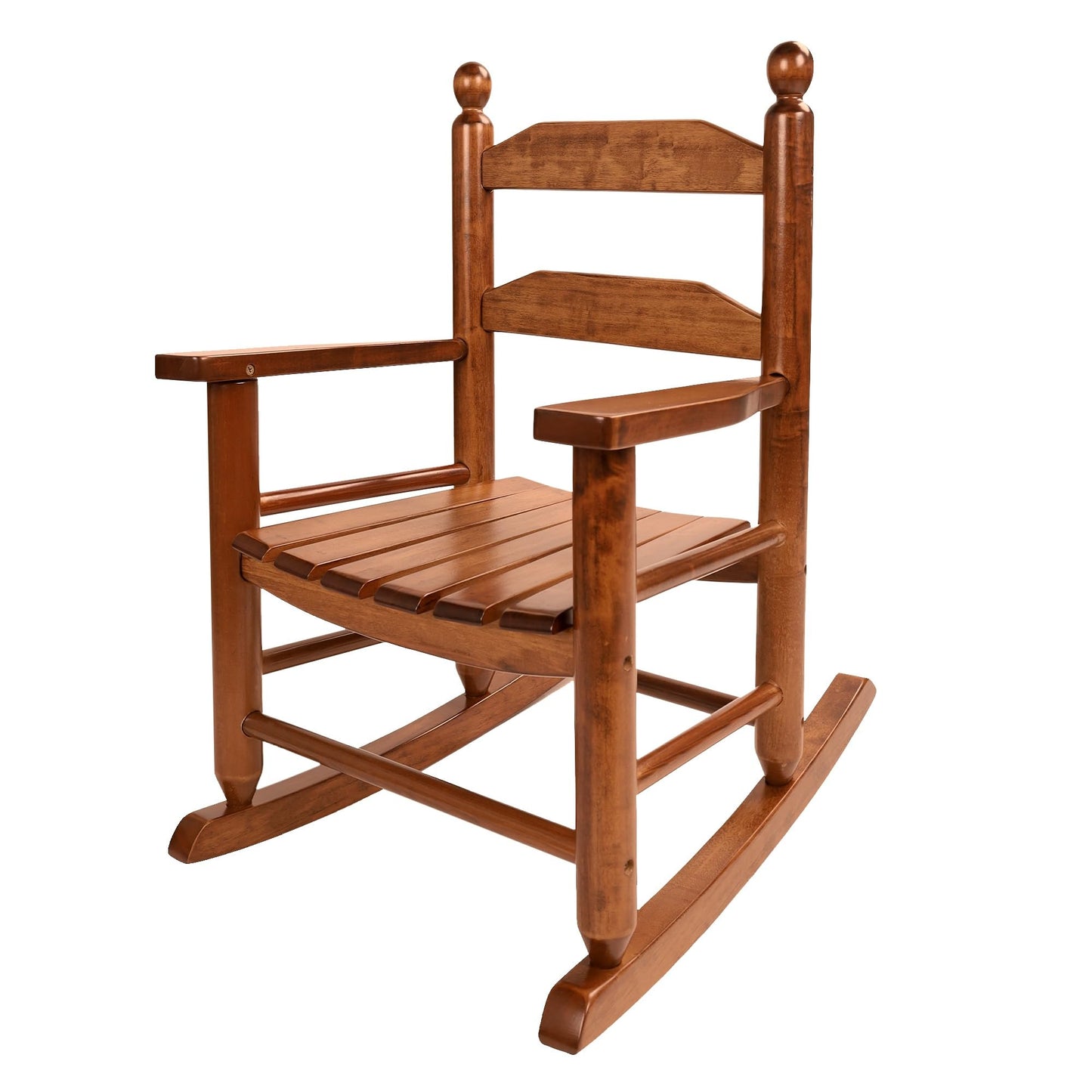 Hngilkoo Kids Rocking Chair Comfy Wooden Rocker for Toddler Ages 3-6 Baby Child Chair Indoor Outdoor Children Playroom Anti-Tip Design Safe & Sturdy Brown