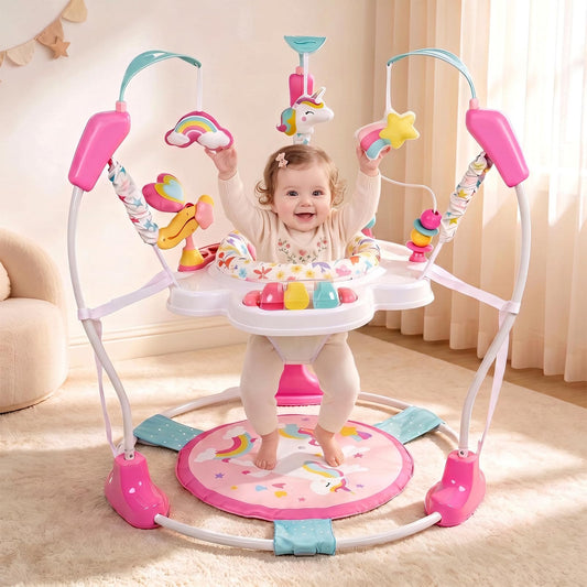 Baby Bouncer Activity Center,3-in-1 Baby Jumper and Play Center Station,6+M