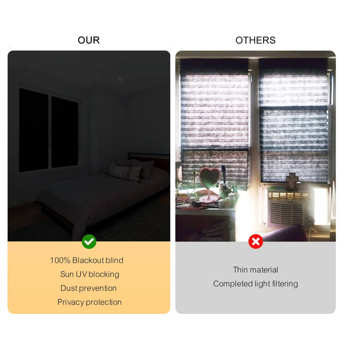 Window Blinds Cordless No Drill Cut to Size Stick On Temporary Paper Shades