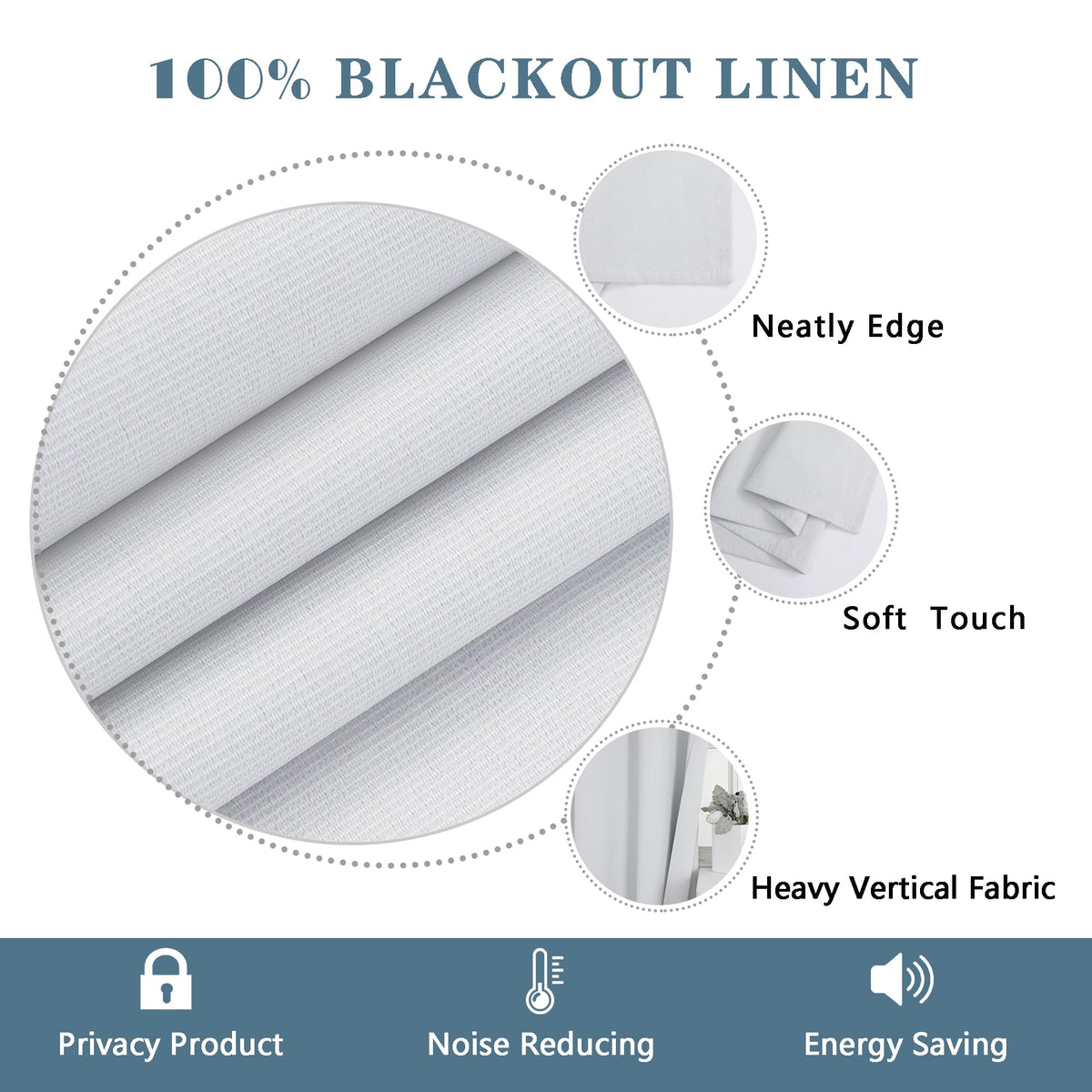 Chyhomenyc 2 Panels 100% Blackout Curtain Liners with 13 Rings, 100% Darkening Blackout Liner for 63 Inch Curtains, Each 40" Wx58 L, 2 Liners Per Set with 14 Pieces Rings