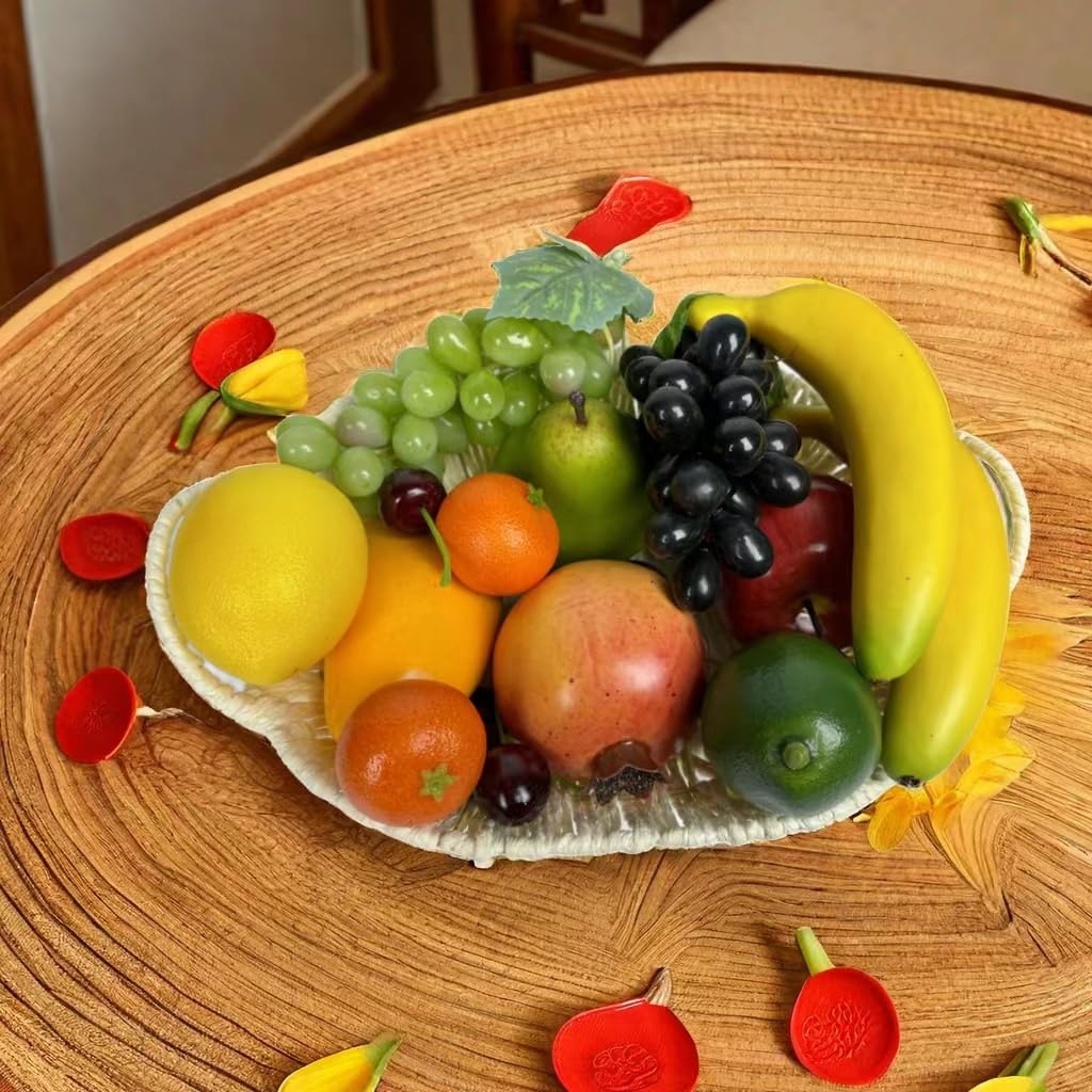 17pcs Artificial Mixture Fruits,Simulation Fruit Props for Photography Display, Lifelike Realistic Fake Fruits Home Decor Craft Fruit Set Fake Grapes Fake Banana