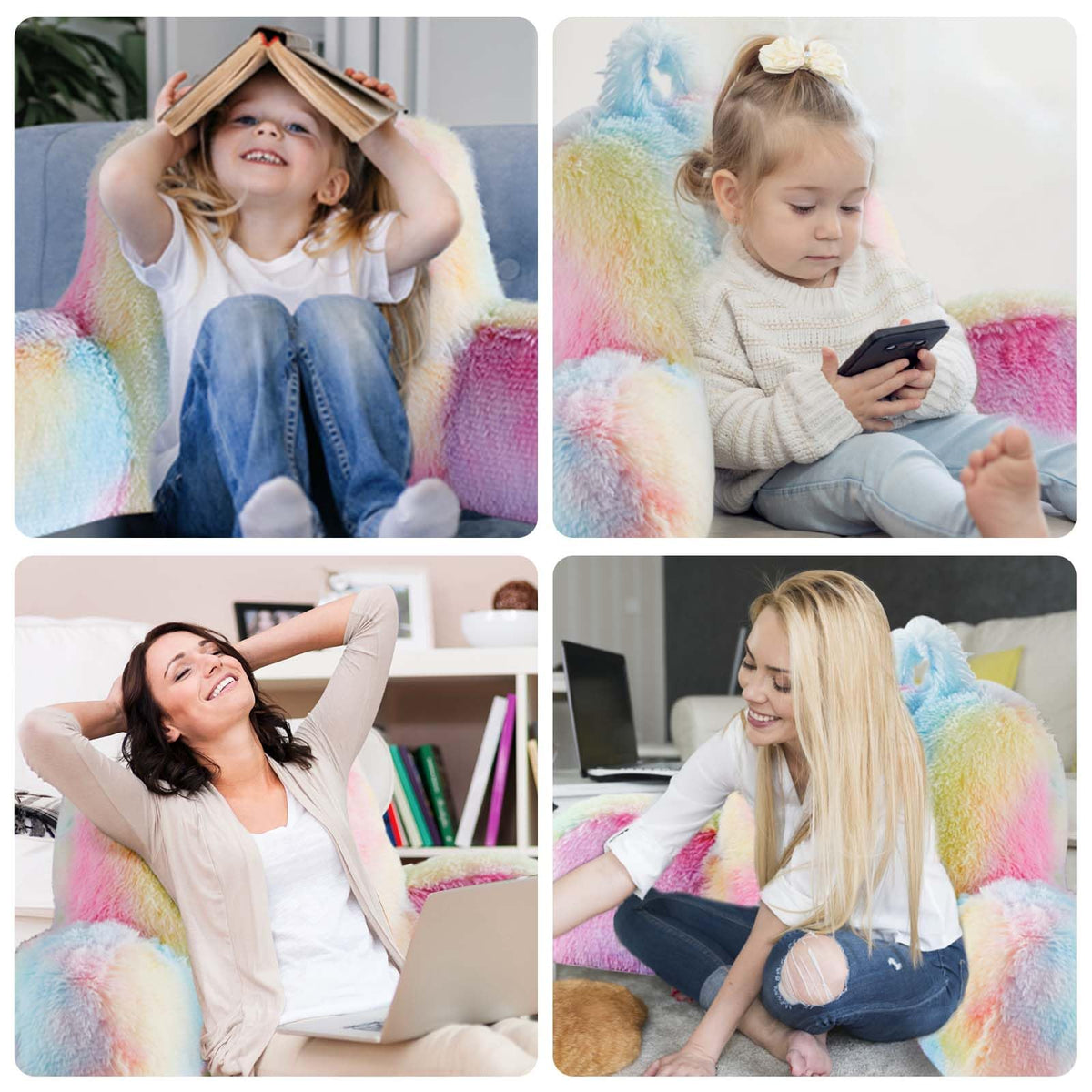 Bedriping Reading Pillow for Bed - Faux Fur