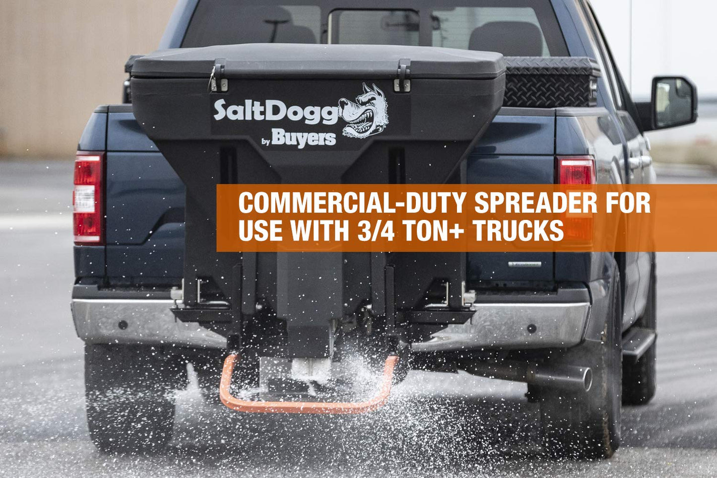 Buyers Products Saltdogg TGS07 Tailgate Salt Spreader, Made In The USA, 11 cu ft/825lb Capacity, Horizontal Auger Feed, Commerial Salt Spreader With Ground or Truck Bed Loading