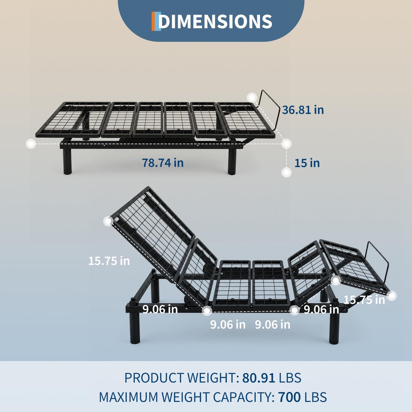 Garvee Adjustable Metal Bed Frame, Heavy Duty Platform Bed Base, 1000LBS