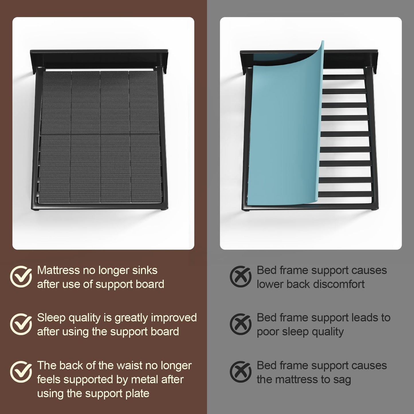 Imperius Breathable, Noise Minimizing, Moisture Resistant Bunkieboards,Large Double Bed 10mm Bunkie Board, Folding Spring Box, Light and Thin Bed,Full Size 54x75''