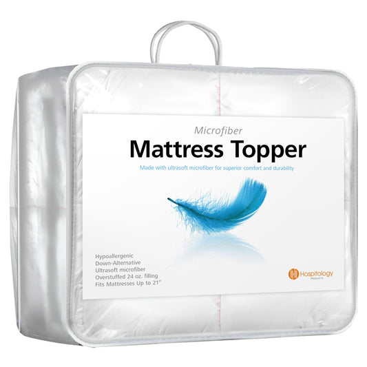 HOSPITOLOGY PRODUCTS Hypoallergenic Mattress Cover- Overstuffed - Deep Pocket - Goose Down Alternative Pillow Top Mattress Topper Full XL- 54" W x 80" L