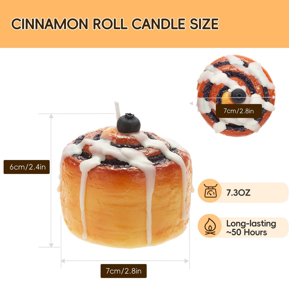 CabyGift Cinnamon Roll Candle – Cinnamon Scented Fall Candles