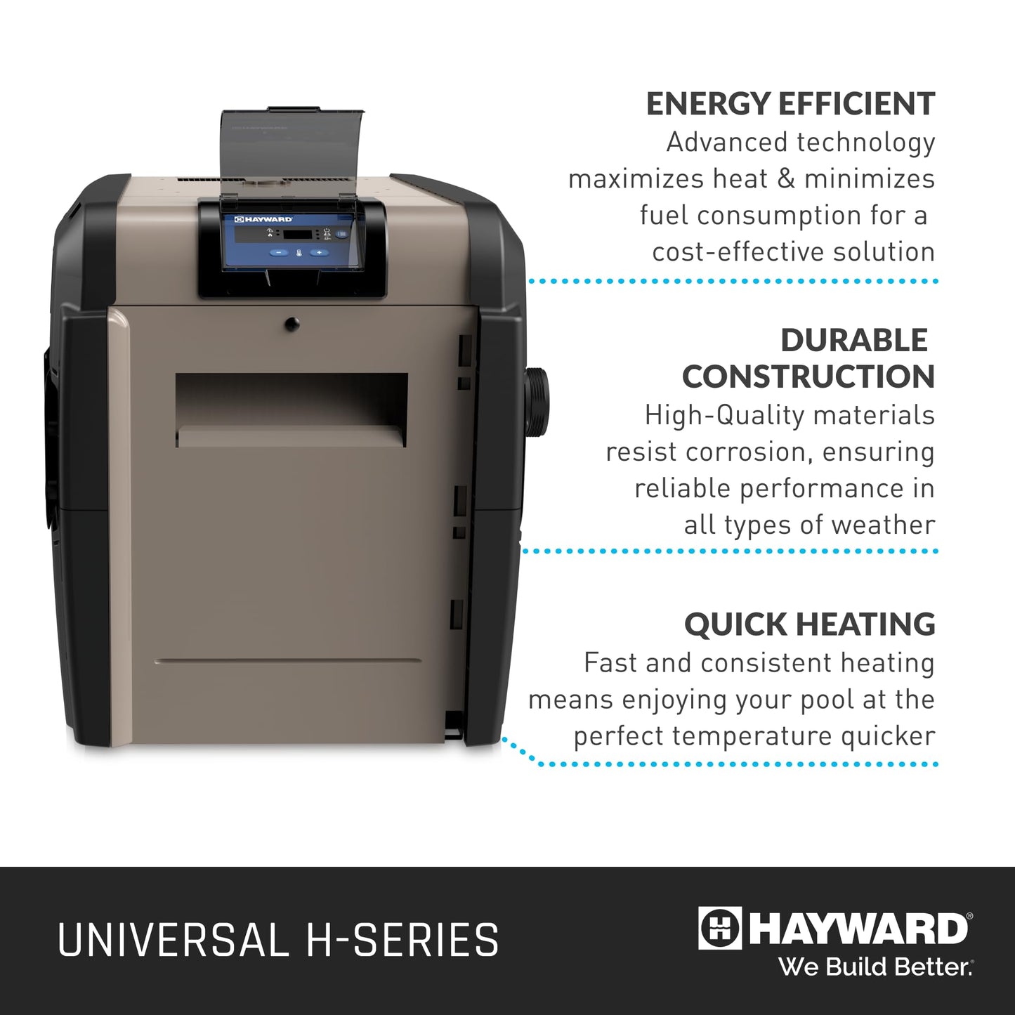 Hayward Pool Heater for Inground Pools Universal H-Series 150,000 BTU (Natural Gas Pool Heater) Pool and Spa Heater W3H150FDN Replacement for H150FDN