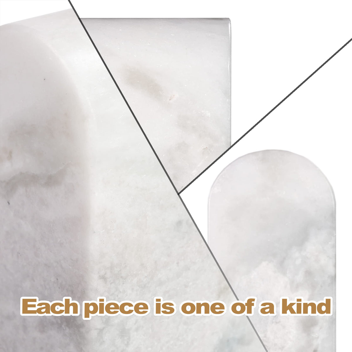 Koville African Natural Marble Bookends for Shelves, Non-Slip Book Ends, 13LBS Ultra Heavy Duty Marble Book Holder Organizer, Apartment Decor for Movies/CD/Video Games(Namib Fantasy)