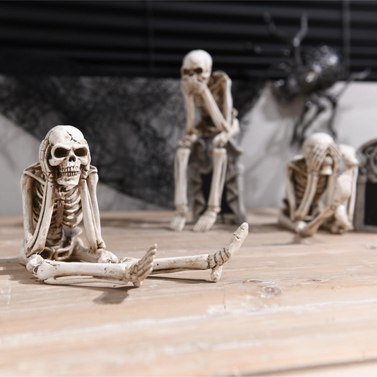 Newman House Studio Skeleton Halloween Decorations Indoor - No Evil Statues