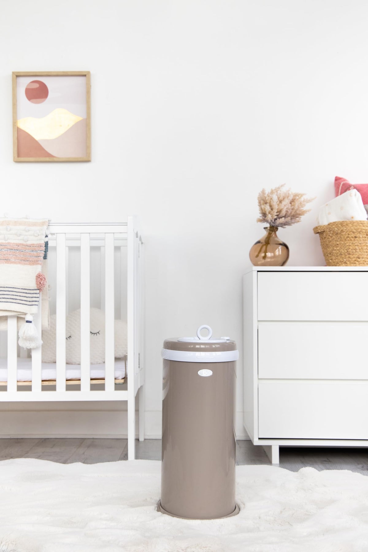 Ubbi Stainless Steel Diaper Pail, No Special Bags, Odor-Locking, Taupe