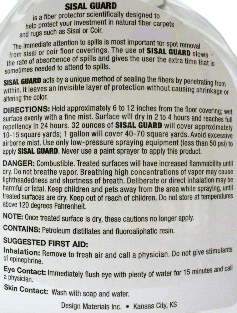 Sisal Guard - Sisal and Coir Fiber Protection - 32 Oz Spray