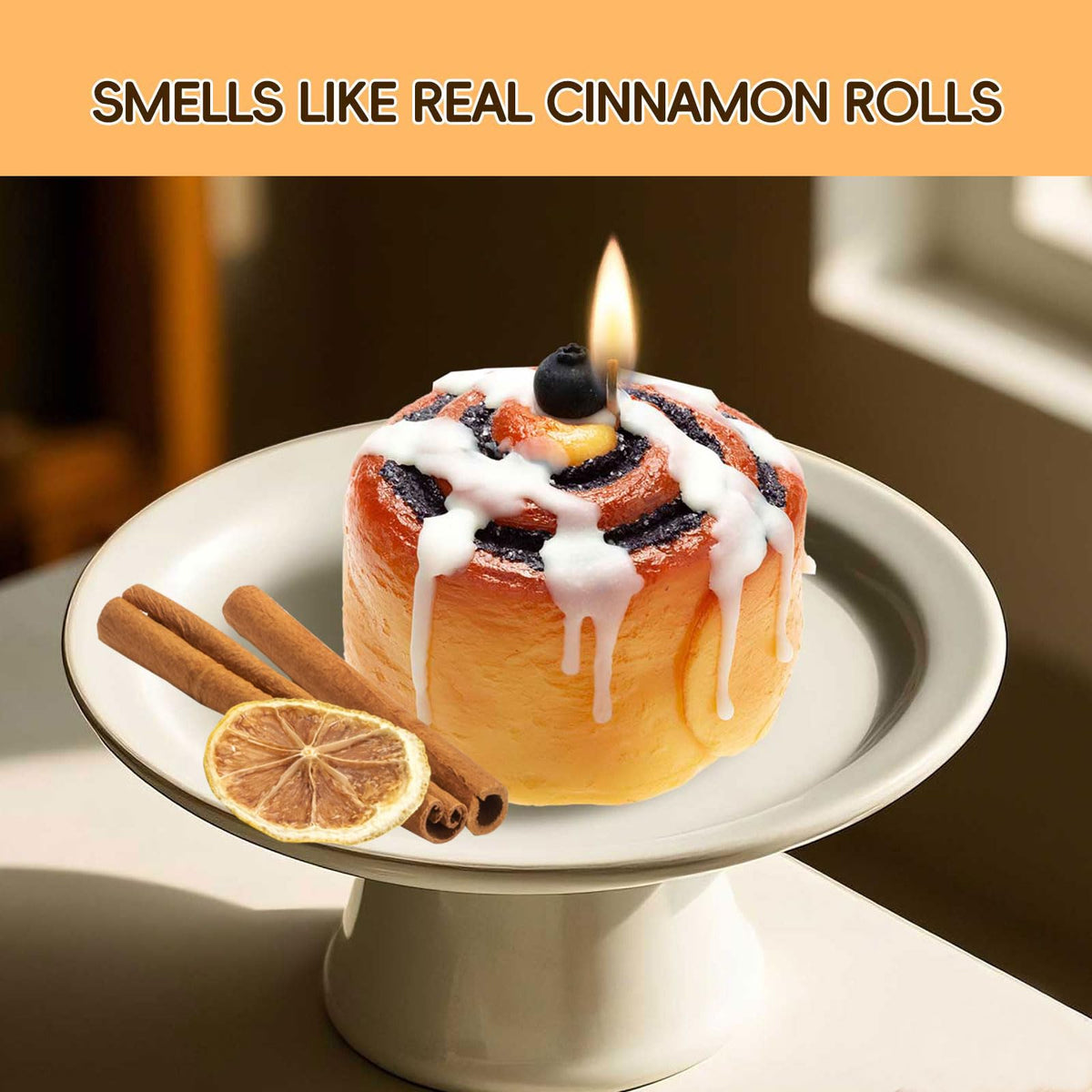 CabyGift Cinnamon Roll Candle – Cinnamon Scented Fall Candles