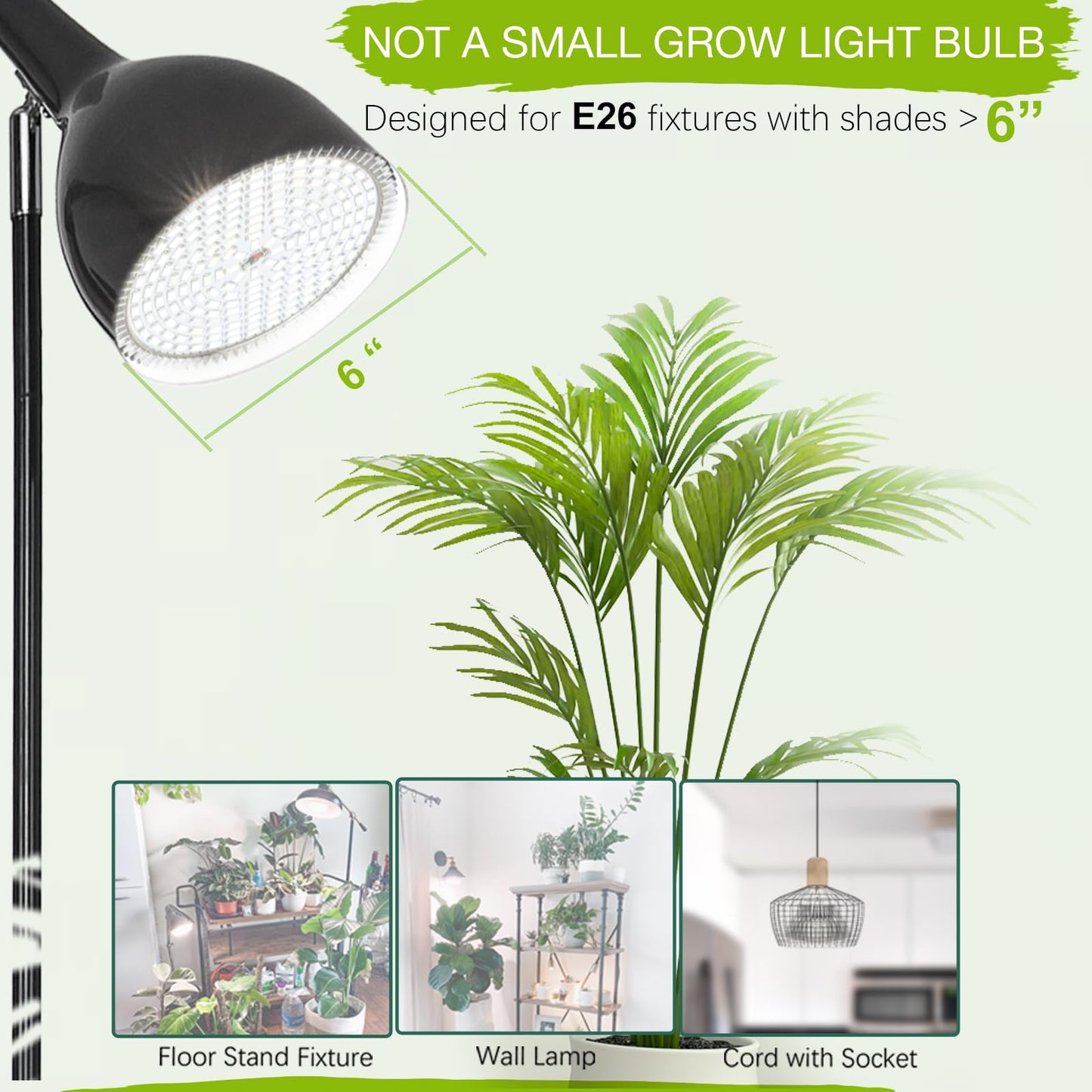 Lonwon Grow Light Bulbs 30W, LED Grow Light Bulb PAR38 Bulb, E26 Plant Light Bulb Full Spectrum, 4000K Warm Grow Bulb 320W Equivalent, Grow Light for Indoor Plants, Flowers, Regular Lamp, 1Pack