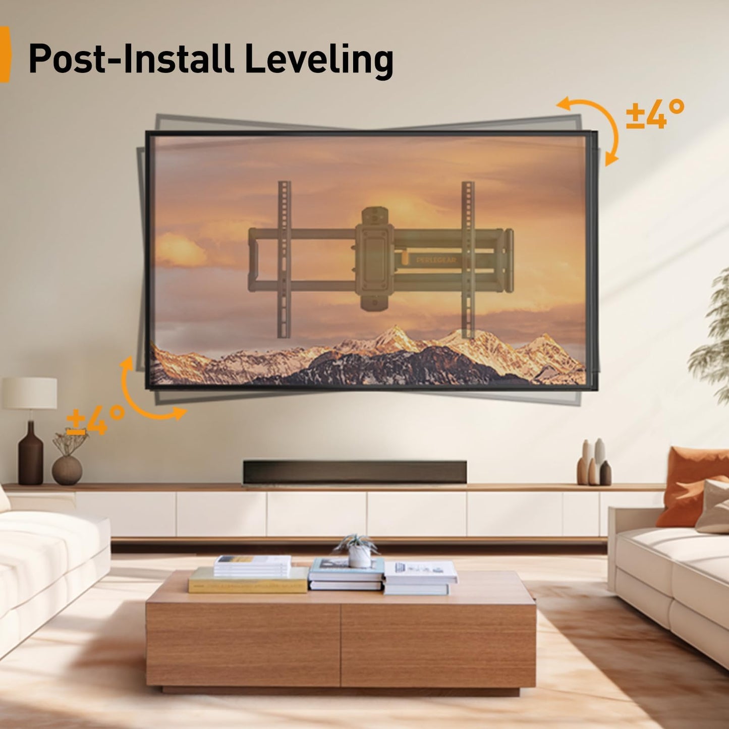 Perlegear Corner TV Wall Mount Long Arm TV Mount Bracket for 37-75 Inch TVs