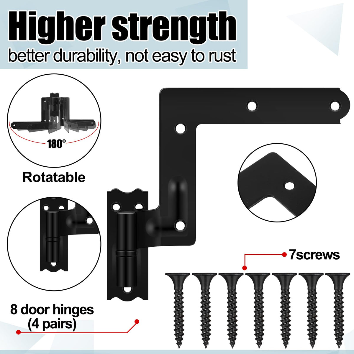 Moxweyeni 8 Pack (4 Pair) Steel Blind Shutter Hinges 1-1/16" with S Hook