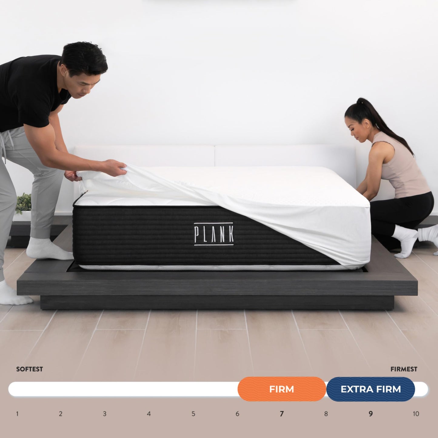 Brooklyn Bedding Plank Firm Luxe 13" Olympic Queen 66x80 Hybrid Mattress