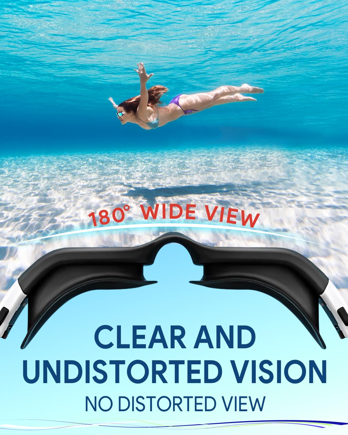 Otionus Swim Goggles, Polarized Adult Swimming Goggles Bungee Strap No Hair Pulling Anti-fog Pool Goggles for Men Women