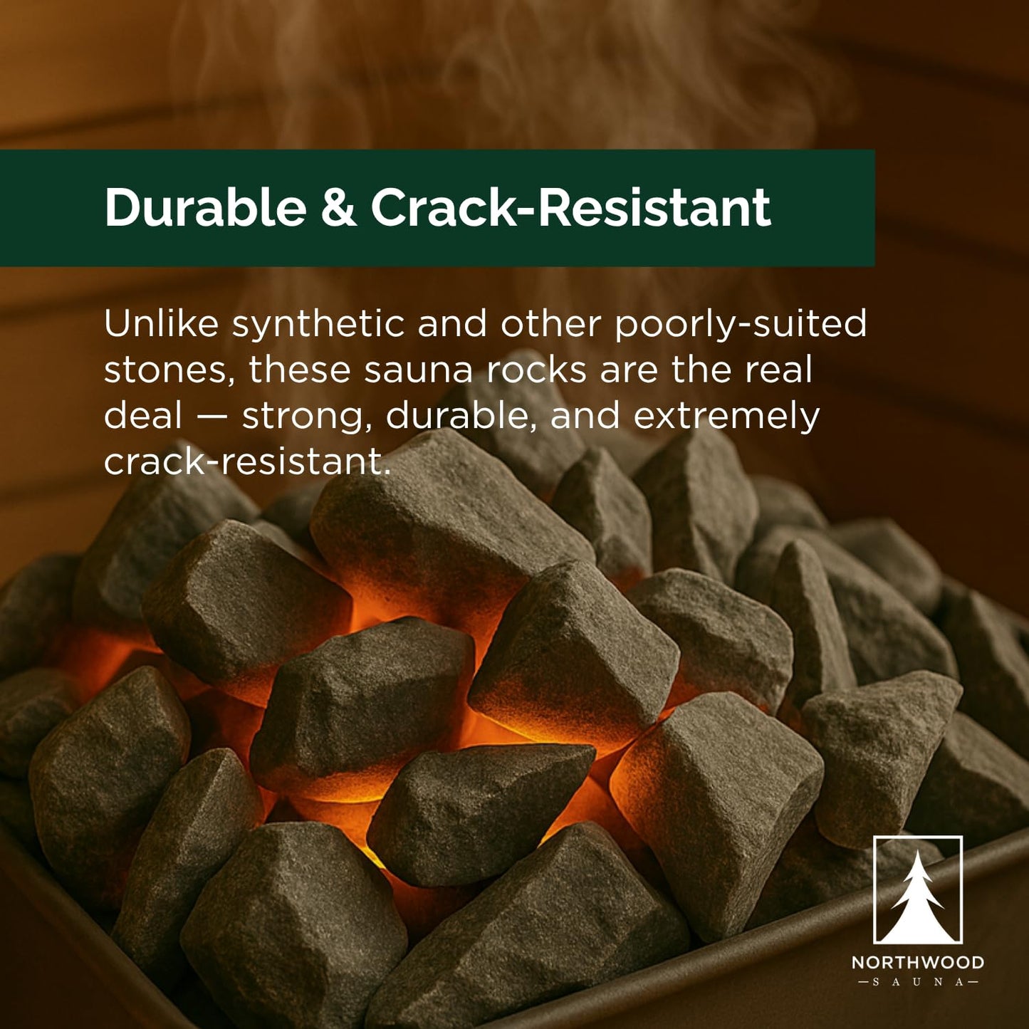 Northwood Sauna - Sauna Stones - Authentic Diabase Sauna Heater Rocks from Germany - Superior Heat & Steam - 2-4 Inches (5-10 cm), 45 Pounds (20 kg)