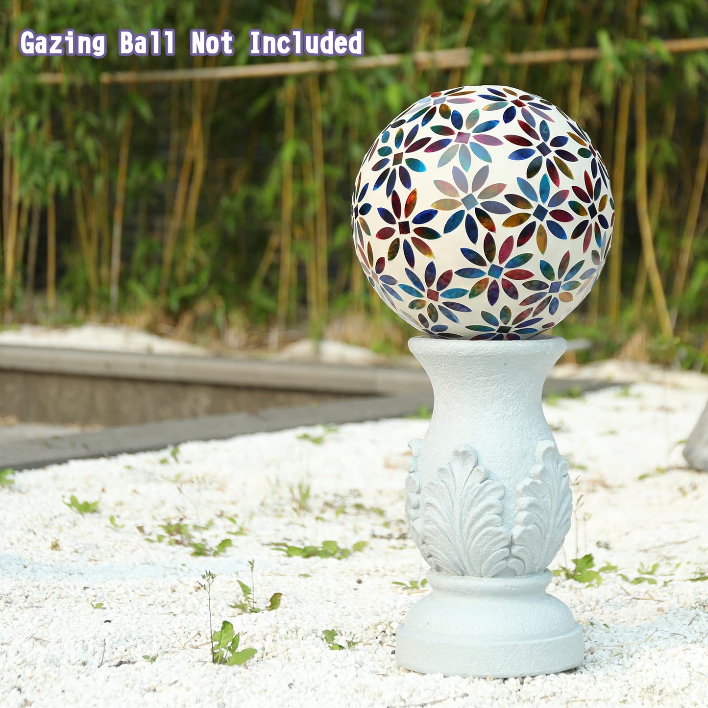 VCUTEKA Gazing Ball Stand, Roman Column Gazing Globe Stand for 8-10 Inch Garden Gazing Globe, Indoor/Outdoor Display Stand Décor Accessories, 12" H
